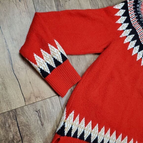 CHARTER CLUB Womens Red Ribbed Long Sleeve Mock Neck Sweater L - Picture 4 of 9